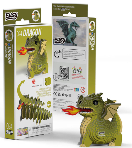 ערכת הרכבה תלת־ממדית דרקון EUGY – Dragon פאזל 3D מקרטון