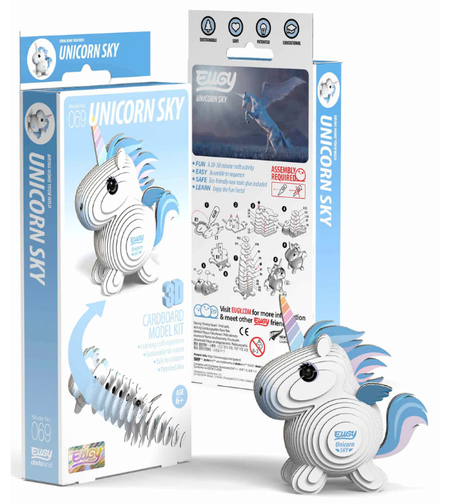 ערכת הרכבה תלת־ממדית חד קרן EUGY – Unicorn Sky פאזל 3D מקרטון