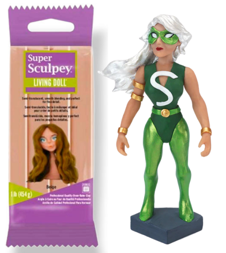 חימר לאפייה בצבע בז' - Super Sculpey Living Doll
