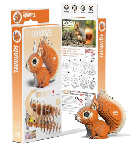 ערכת הרכבה תלת־ממדית סנאי EUGY – פאזל 3D מקרטון איכותי