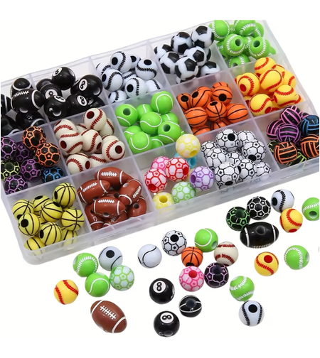 ערכת חרוזי ספורט ליצירת תכשיטים – 15 סוגי חרוזים