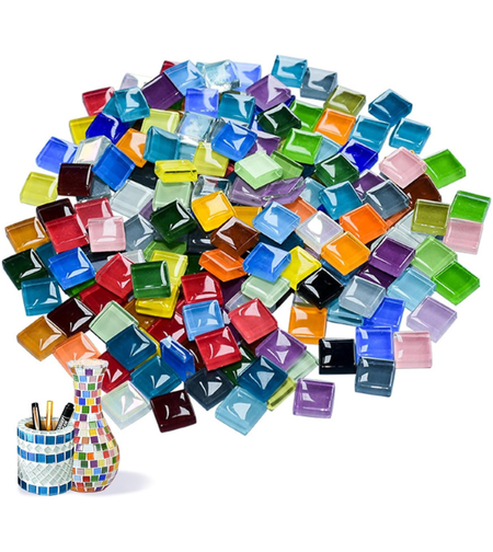 פסיפס זכוכית צבעוני ליצירה – 500 גרם (אבני פסיפס דקורטיביות)
