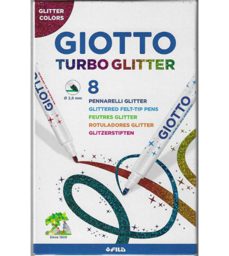 טושים נוצצים Giotto Turbo Glitter - מארז של 8 טושים