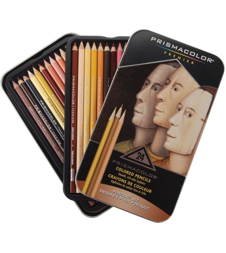 סט עפרונות צבעוניים לפורטרטים, 24 צבעים - Prismacolor Premier