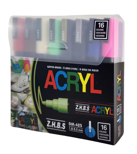 ערכת טושים אקריליים 16 צבעים 5M