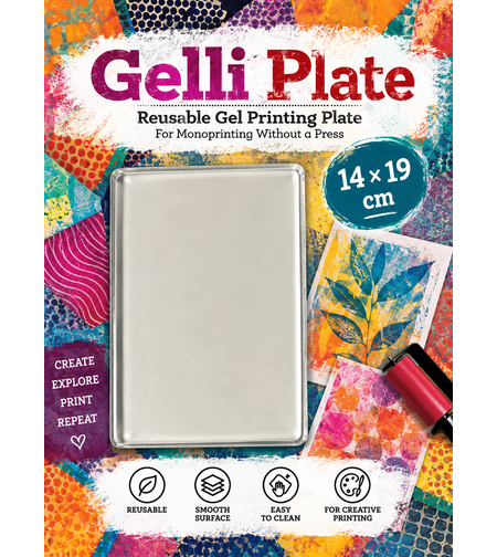 פלטת ג׳לי להדפסה Gelli Plate רב־פעמית – 14×19 ס״מ
