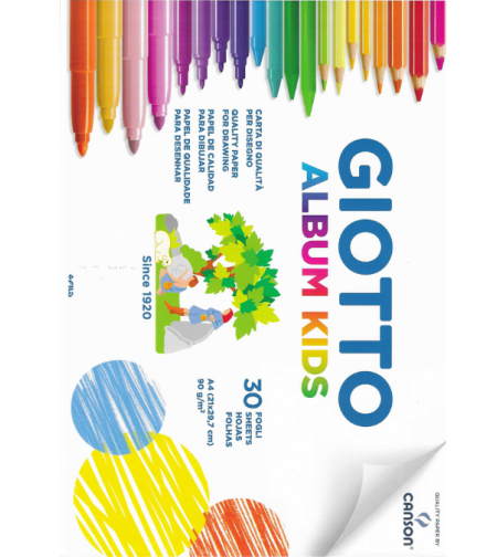 בלוק ציור לילדים 30 דפים 90 גרם Giotto Album Kids - A4