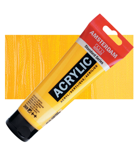 צבע אקרילי Amsterdam – גוון Azo Yellow Medium – נפח 120 מ״ל