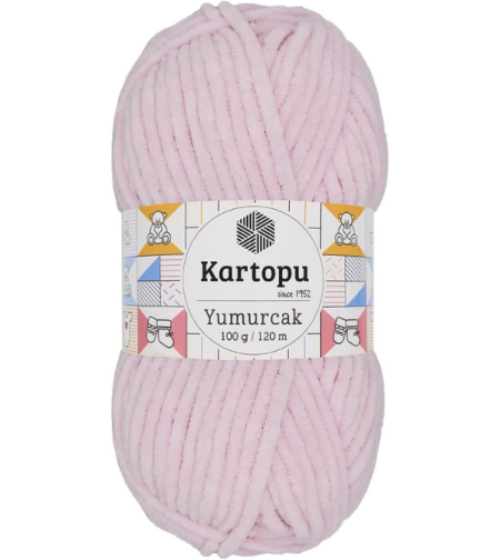 חוט קטיפה לסריגה Kartopu Yumurcak – צבע ורוד בהיר