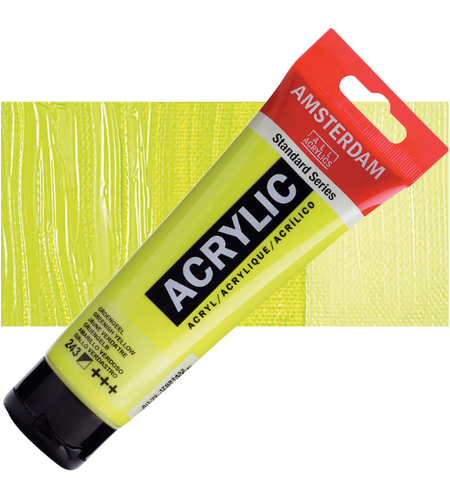 צבע אקריליק אמסטרדם – Greenish Yellow – ירוק־צהוב, סדרת סטנדרט (120 מ״ל)