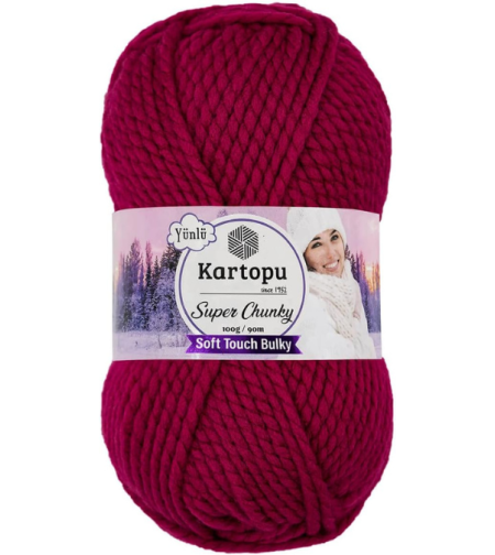 חוט סופר צ'אנקי לסריגה Kartopu Super Chunky – צבע בורדו