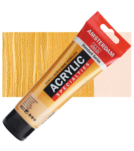 צבע אקרילי מטאלי אמסטרדם – גולד עמוק (Metallic Deep Gold) 120 מ