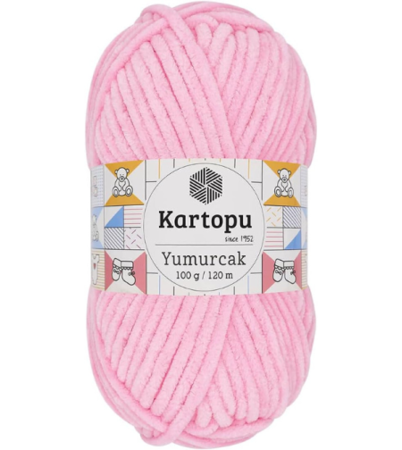 חוט קטיפה לסריגה Kartopu Yumurcak – צבע ורוד