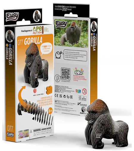 ערכת הרכבה תלת־ממדית גורילה EUGY – Gorilla פאזל 3D מקרטון