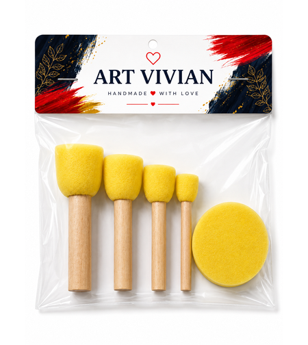 סט ספוגיות טפיחה לצביעה ויצירה –5 יחידות Sponge Daubers Set for Painting & Craft