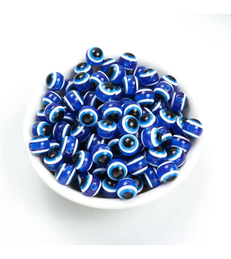 חרוזי עיניים כחולים אליפסה 12 מ