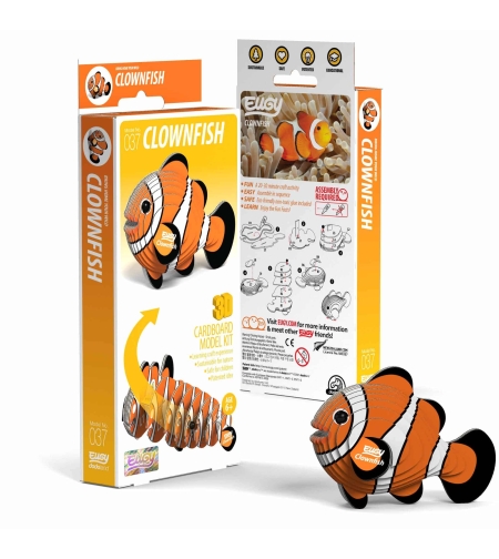 ערכת הרכבה 3D דג ליצן מקרטון ממוחזר לילדים - Eugy Clownfish