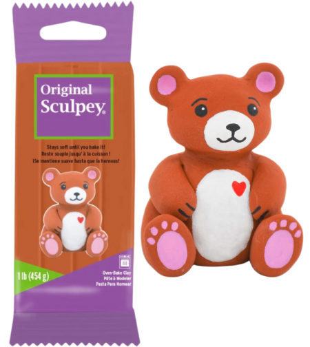 חימר פולימרי לאפייה חום - 454 גרם - Original Sculpey Brown