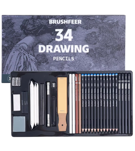 ערכת עפרונות ציור מקצועית - Brushfeer