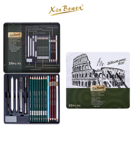 סט רישום מקצועי 20 חלקים – Xin Bowen Sketching & Drawing Set