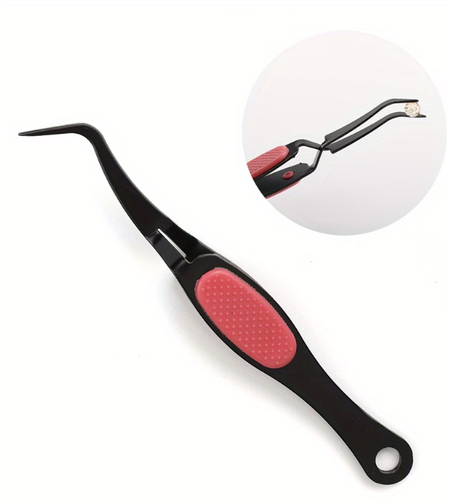 פינצטה מקצועית הפוכה (קצה מכופף) לעבודות יצירה