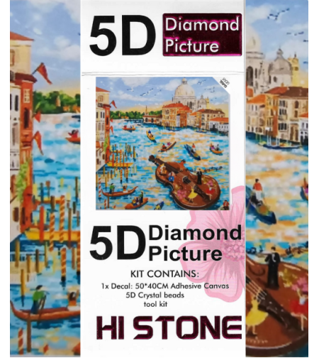 ערכת תמונת יהלומים 5D HI STONE - ונציה על המים 30x30 ס