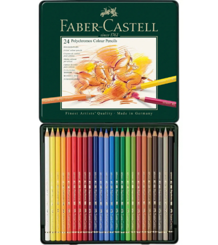 סט עפרונות צבעוניים 24 עפרונות - Faber-Castell Polychromos