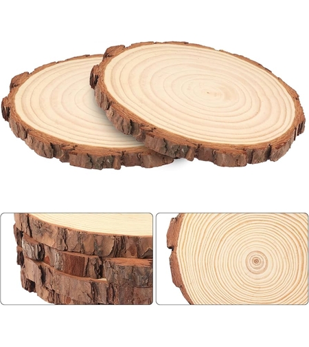 פרוסת עץ טבעי עגולה - | קוטר כ 14 ס״מ | עובי 1 ס״מ