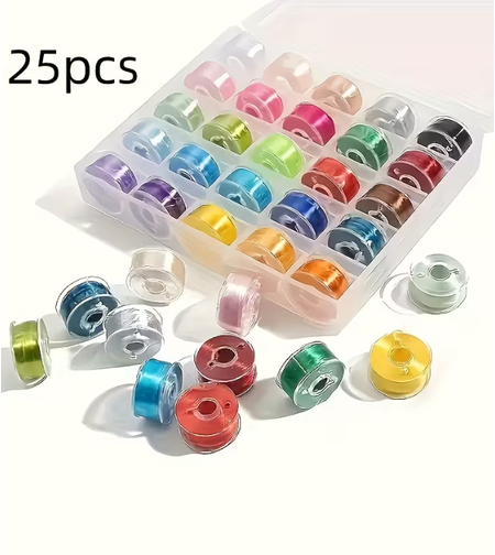 סט סלילי חוט תפירה – 25 צבעים + קופסת אחסון
