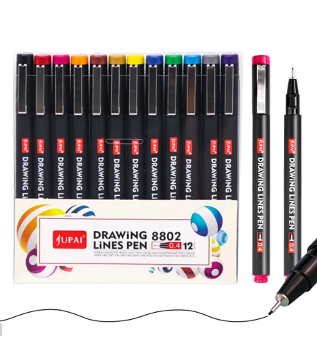 סט עטי ציור טכניים 12 צבעים Supai Drawing Lines Pen 8802