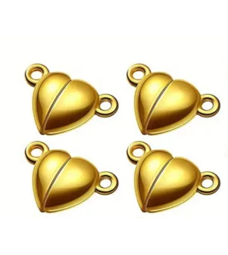 סוגר בצורת לב מגנטי  זהב 4 יחידות