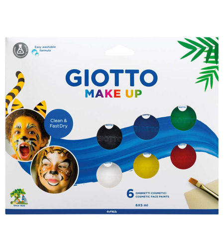 ערכת צבעי פנים 6 גוונים עם מברשת- GIOTTO MAKE UP