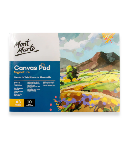 בלוק קנבס A3 לציור כולל 10 דפים Mont Marte Canvas Pad Signature