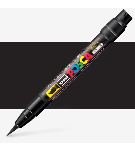 POSCA-F350 - טוש ראש מכחול אקרילי -שחור