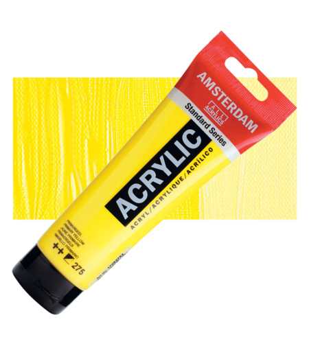 צבע אקריליק אמסטרדם מסדרת Standard – גוון צהוב יסודי (Primary Yellow 275)