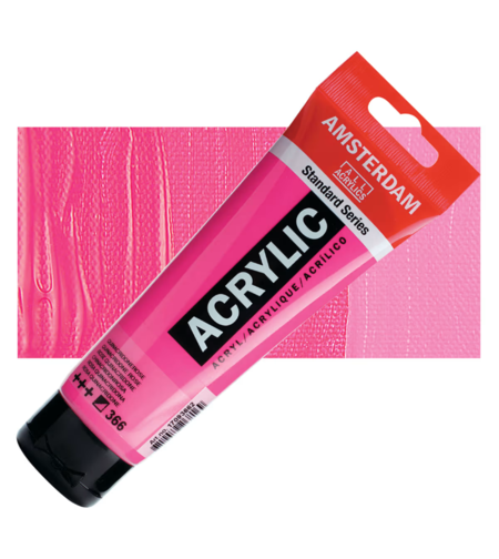 צבע אקריליק אמסטרדם מסדרת Standard – גוון ורוד קווינאקרידון (Quinacridone Rose 366)