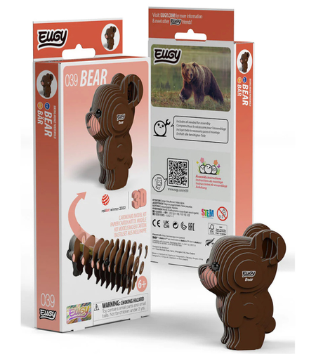 ערכת הרכבה תלת־ממדית דוב EUGY – Bear פאזל 3D מקרטון