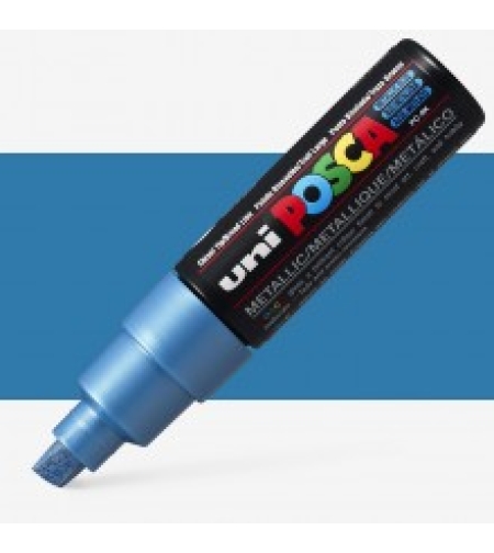טוש פוסקה לציור-8מ''מ POSCA K8- כחול מטאלי