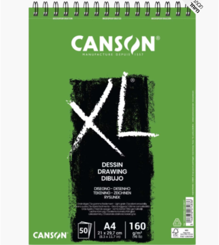 סקצ'בוק 50 דפים נייר 160 גרם לרישום - Canson XL Drawing A4
