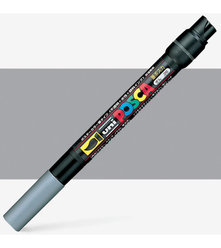 POSCA-F350 - טוש ראש מכחול אקרילי -כסף