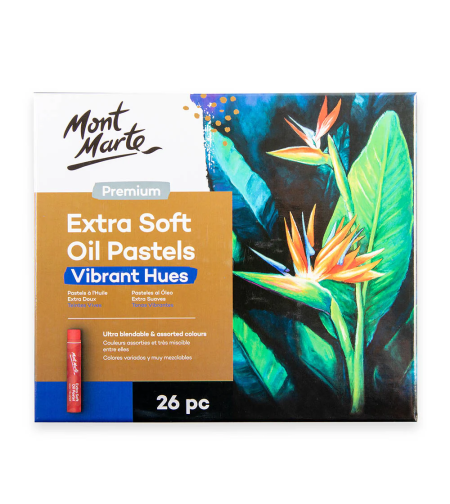 סט גירי פסטל עגולים רכים במיוחד סט 26 גוונים  – Mont Marte Extra Soft Oil Pastels