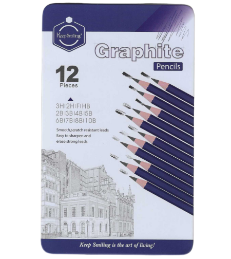 עפרונות שרטוט - סט 12 עפרונות Graphite Pencil