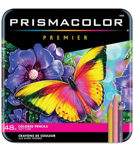 סט עפרונות צבעוניים מקצועי מבית Prismacolor Premier, הכולל 48 גוונים