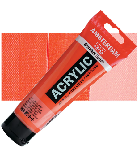 צבע אקרילי אמסטרדם – נפתול אדום בהיר (Naphthol Red Light), סדרת סטנדרט, 120 מ״ל