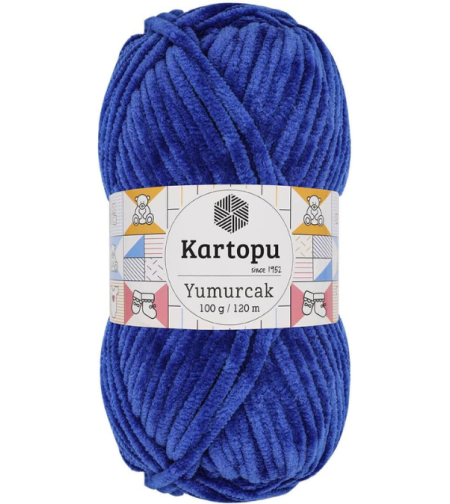 חוט קטיפה לסריגה Kartopu Yumurcak – צבע כחול נייבי
