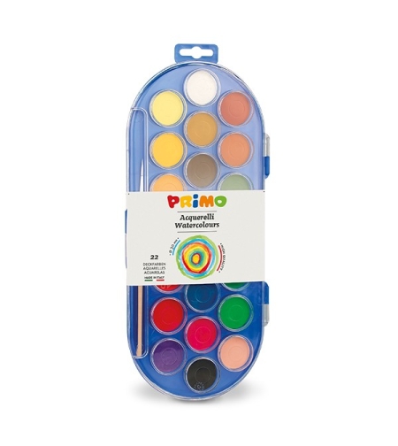 סט 22 צבעי מים קשיחים ומכחול