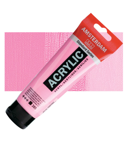 צבע אקריליק אמסטרדם מסדרת Standard – גוון ורוד קווינאקרידון בהיר (Quinacridone Rose Light 385)
