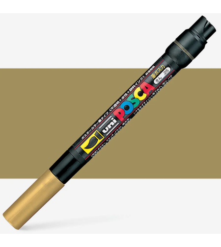 POSCA-F350 - טוש ראש מכחול אקרילי -זהב
