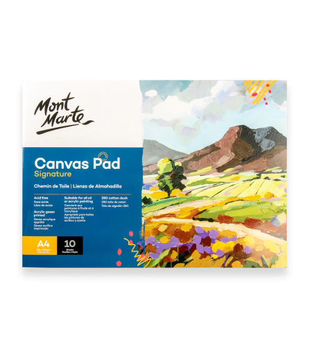 בלוק קנבס A4 לציור כולל 10 דפים Mont Marte Canvas Pad Signature