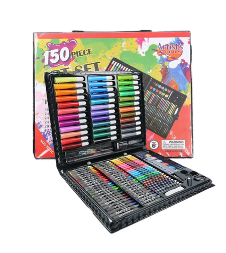 סט יצירה מקצועי 150 חלקים – ערכת ציור מלאה לילדים ולמבוגרים